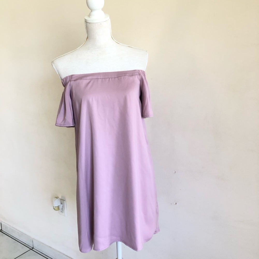 Mauve Off shoulder dress